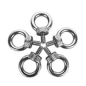 5Pcs 304 Stainless Steel M6 Male Thread Machinery Lifting Ring Eye Bolts