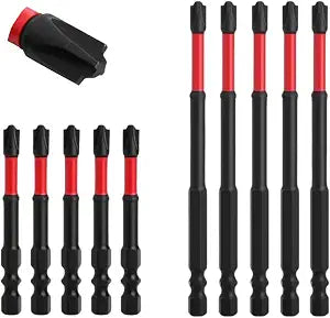 FPH2 Impact Screwdriver Bit Set - 65mm & 110mm Slotted Heads 1/4 Inch Hex Shank, Cross Slot Screw Driver Drill Bits Used Electricians CNC Machined Tips with Magnetism,(10pcs)