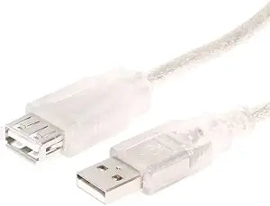 USBGear 6ft. Clear USB 2.0 Hi-Speed A to A High Performance Extension Cable
