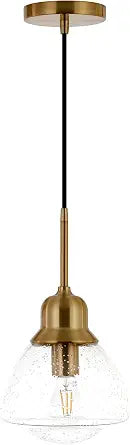 Henn&Hart 8" Pendant Light Fixture with 8' Adjustable Cord, Gold
