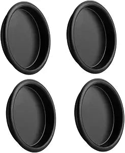 HOMOTEK 4 Pack Closet Door Finger Pull 2-1/16, Easy Snap in Installation, Black, Fits a 5/16Depth x 2-1/16" Diameter Opening Hole