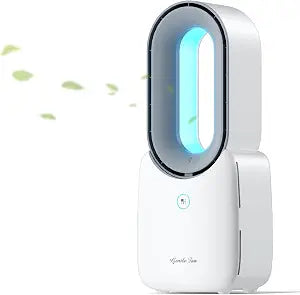 Misby Rechargeable Bladeless Desk Fan for Office, 11.8 Inch Small Table Fan
