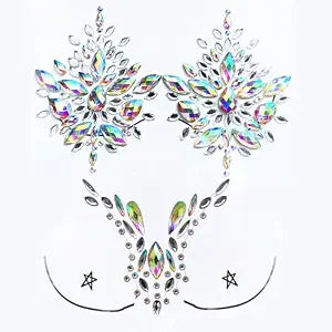 Kotbs Rhinestone Body Gems Stickers, 2 Pack AB Crystal Jewels