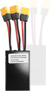 Electric Bike Dual Battery Discharge Converter, 20V-72V DC Double Battery Parallel Connector Adapter with XT60 Plug (40A)