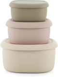 Emptycolor 3 Pack Silicone Snack Containers with Lids Reusable Silicone Food Storage Containers, Leak Proof Stackable Bento Lunch Box for Adults, Microwave, Dishwasher and Freezer Safe