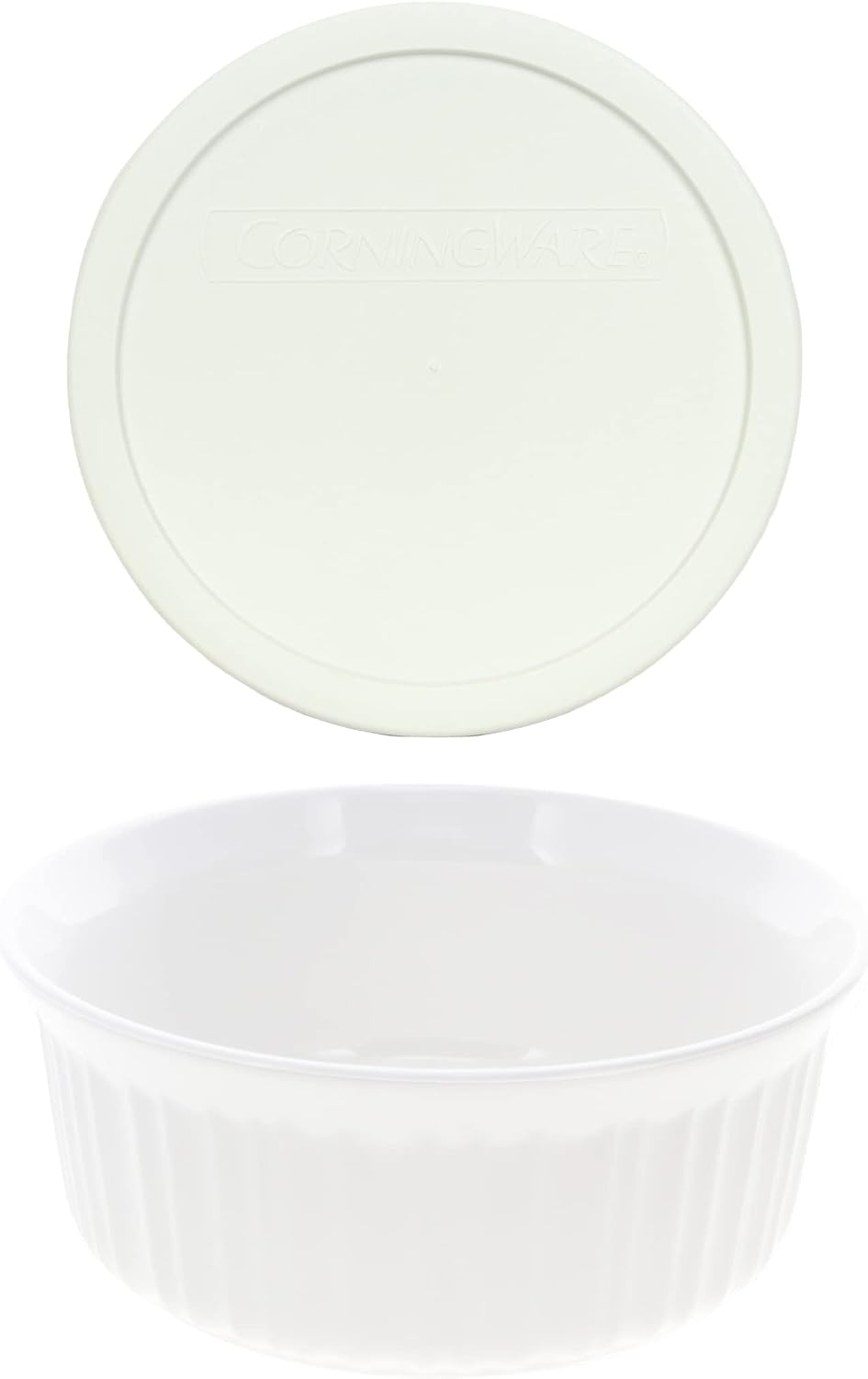 CorningWare FS5 1.5qt Round French White Casserole Dish & F-5-PC Lid