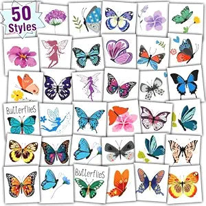 Partywind Butterfly Temporary Tattoos for Kids
