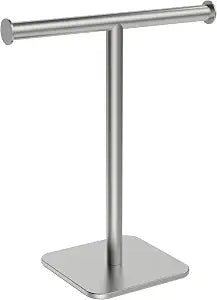 RUACQ T-Shape Hand Towel Holder Stand, 12inch, Brushed Nickel