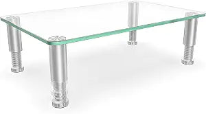 Hemudu Clear Computer Monitor Stand Riser with Height Adjustable Multi Media Desktop Stand for Flat Screen LCD LED, Laptop/Notebook/Xbox One,HD01T-002