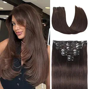 Clip in Hair Extensions Real Human Hair for Women 7 Pcs 120g Double Weft