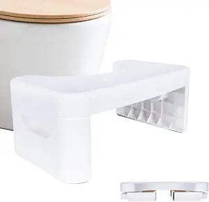 6.7 inch Folding Toilet Stool,White Foldable Bathroom Potty Step Stool for All Ages - Sitting Posture Foot Stool.