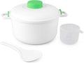 Microwave Pressure Cooker Steamer - 2.8L BPA-Free Microwave Rice & Vegetable Cooker - Quick Healthy Meals for Meats, Fish, Poultry - With Rice Spoon & Measuring Cup - Fast Dinner Solution