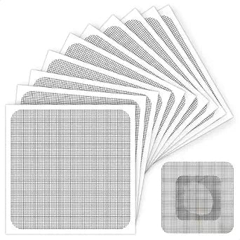 Matenf Window Screen Repair Patches, 4" x 4", 10 PCS, Black