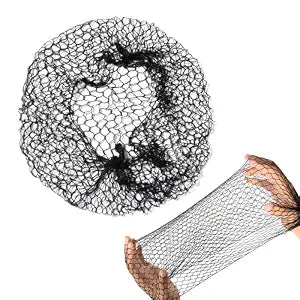 12 Pcs Thicker Hair Net Black Invisible Elastic Edge Mesh Wig Nets Reusable Hair Net for Women Hair Bun Food Service Ballet (20 Inches)