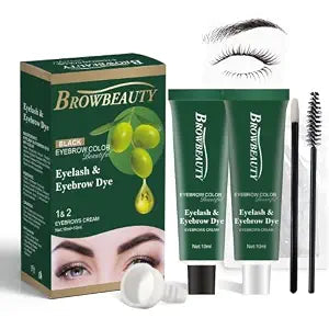 Lash & Brow Color Kit with Olive Oil ï¿½ï¿½ï¿½ Safe, Long-Lasting Coloring for Natural Fuller Brows & Lashes, Gentle on Skin, Easy DIY Salon-Quality Results at Home (
