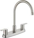Kitchen Faucet 8 Inch Centerset Brushed Nickel 2-3 Hole Without Sprayer