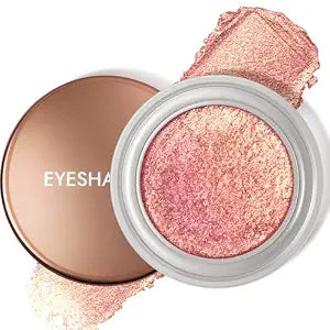 Noerrors Coral Pink Gold Creamy Shimmer Eyeshadow Palette, Duochrome Natural Fresh Satin Glossy Finish, Wet Mashed-Potato Bouncy Texture, Pigmented Sparkle Neutral Metallic Glitter Eye Shadow Makeup