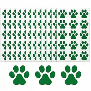 12 Pcs Green Paw Print Temporary Face Tattoos
