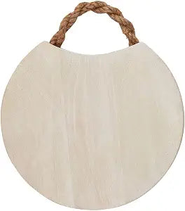 Mud Pie Round Bleached Wood Board; 12" dia