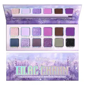 Purple Eyeshadow Palette, Pigmented Matte Shimmer Lavender Lilac Eye Shadow Pallet for Green Eyes, Bright Long Lasting Metallic Multichrome Violet Pink Makeup Pallet for Daily, Halloween, Blendable