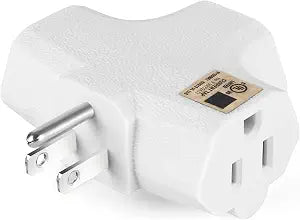 3 Outlet Wall Adapter T-Shaped, UL Listed 3 Prong Grounded Plug Extender,125V 1875W - Heavy Duty Multi Outlet Wall Plug,Power Outlet Splitter (1 Pack)