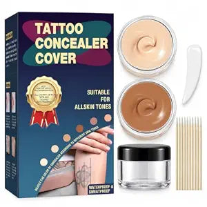 Tattoo Cover Up Makeup, 2 Colour Body Concealer with Mixing Tools, 1 Set