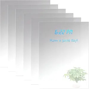 Novabright 6 Packs Two Way Mirror 12" x 16" x 0.04" Acrylic Infinity See Through Mirror 30% Transparent, Shatterproof 2 Way Mirrors Sheets for Smart Mirrors, Home Decor, Teleprompter & Theatrical Use