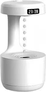 Humidifiers for Bedroom, 800ml Cool Mist Air Humidifier, Anti-Gravity Digital Humidifier with LED Display, Quiet Knob Control for Bedroom, Plants, Nursery, Office - White