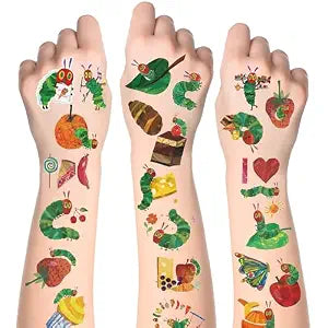 Hungry Insects Temporary Tattoo - 144PCS Kids Temporary Tattoos for Party Supplies Insect Theme Tattoo Stickers for Kids Cute Animal Tattoos for Classroom Reward Birthday Party Event Decor