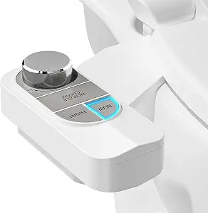 SAMODRA Non-Electric Bidet Attachment for Toilet  Self-Cleaning Dual Nozzle (Frontal & Rear Wash), Adjustable Water Pressure, Fits Most Toilets, Easy Installation (Pebble Gray)