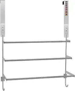 OvertheDoor Towel Rack, 3Tier 304 Stainless Steel, Silver