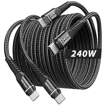 USB C Cable 240W USB C to USB C Cable Fast Charging 10FT 2Pack Long USB C