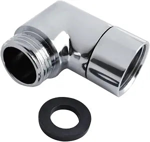 90 Degree Shower Head Elbow Adapter, ZESE Chrome Handhold Arm Extension Elbow Connector for Wall-mounted or Handheld Showerhead