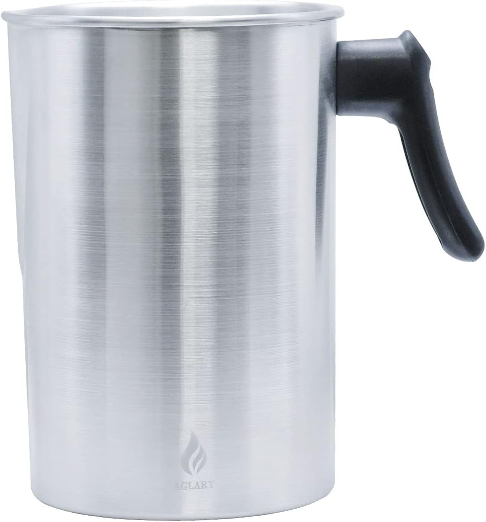 AGLARY Candle Making Pouring Pot, Double Boiler Aluminum Candle Wax Melting Pitcherï¼ŒHolds for 4 Pounds Waxï¼Œwith Heat-Resistant Handle and Dripless Pouring Spout,Wax melt containersï¼Œ3Lâ€¦