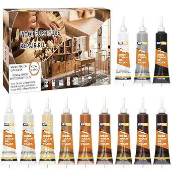 Hupeyna Wood Repair Kit, 12 Color Wood Fillers, Furniture Repair Kit