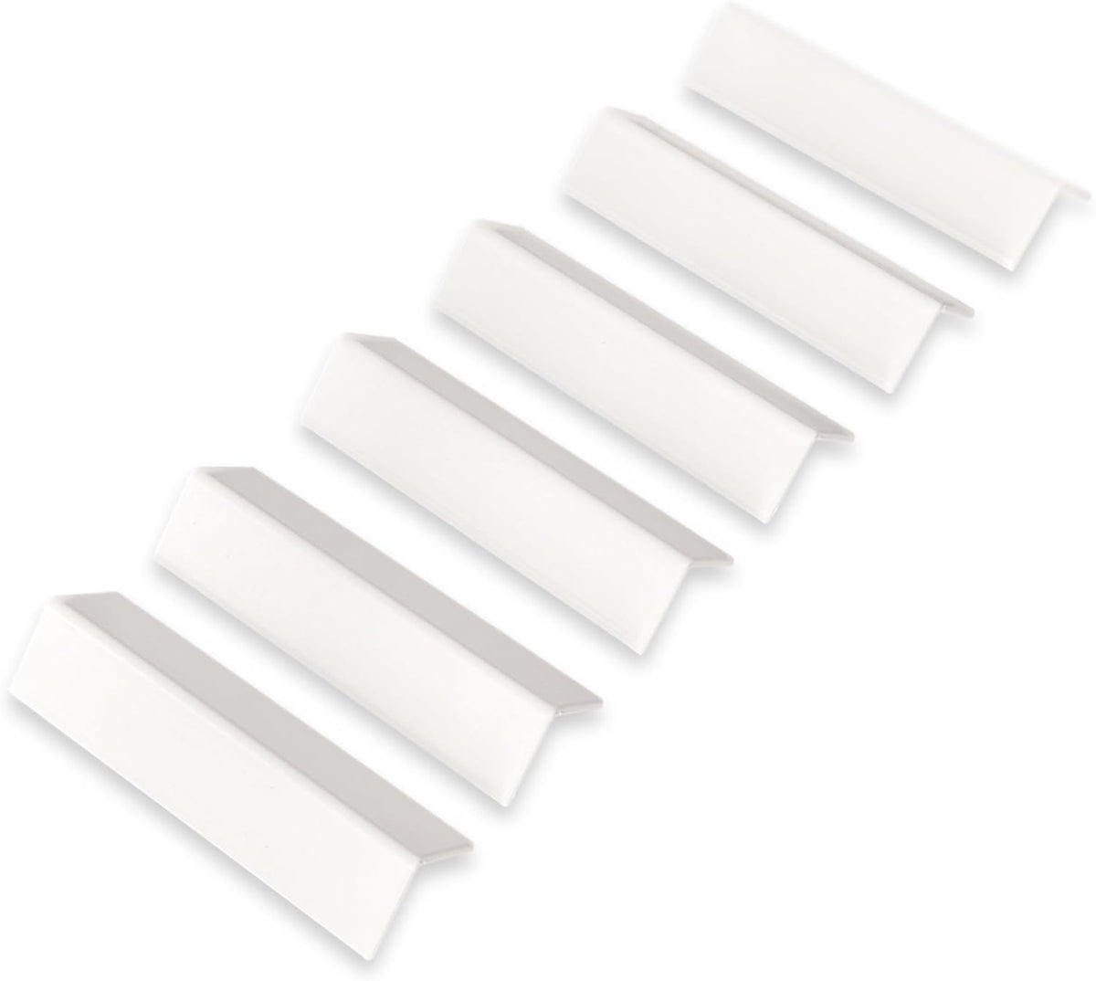 White Baseboard Corner Protector, 6-Pack | 3.5" H x 3/4" Slim Flush-Fit | Hard-Shell Cabinet & Baseboard Guard for Daily Bumps | 3D Printed in USA