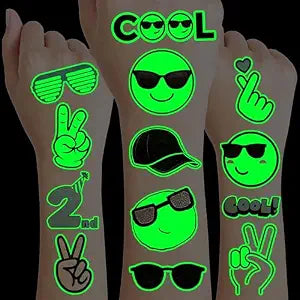 Neon Luminous Glow in the Dark Temporary Tattoos Stickers Kids