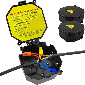MIARALA Black Open Splice Junction Box (2 Pack)