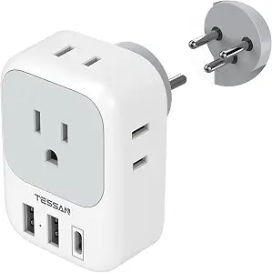 TESSAN US to Israel Plug Adapter, Type H Travel Adaptor