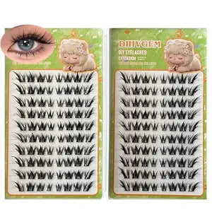 Self-Adhesive Lash Clusters 10-16mm, No Glue Needed Natural Look Lashes 160pcs, Strong Hold All Day Comfort False Eyelashes for Daily Work Party (Fox Series)