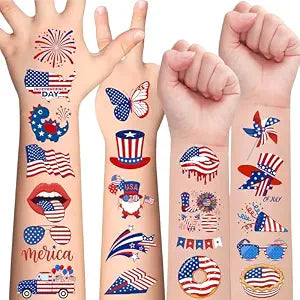 105 PCS 4th Of July Temporary Tattoos, Patriotic Party Favors