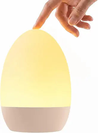 Egg Light for Nursery, Eye-Caring Touch Control Rechargeable Baby Night Light with 17 Color Modes, Dimmable Night Feeding Egg Light for New Parents & Kids Bedroom