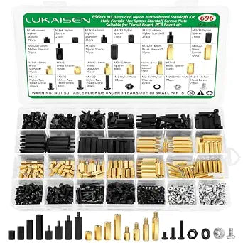 696PCS M3 Brass and Nylon Motherboard Standoffs Kit