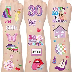 Thirty Flirty and Thriving Temporary Tattoos Decorations 200+