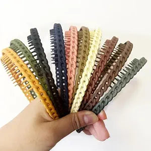 YONOY 10 PCS Braided Thin Headbands for Women, Colorful Fashion Effortless Plastic Headbands with Teeth No Slip for Women Men Teen Girls