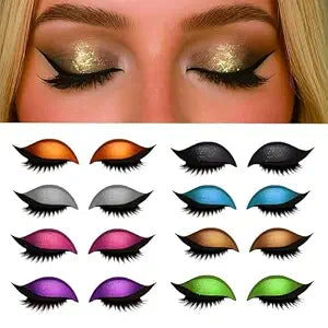 Lazy Eye Shadow Eyelash Patch, 2025 New Eyeshadow Eyelash Stickers, 3-in-1 Self-Adhesive Reusable Fast Eye Makeup Stickers with False Lashes, With False Eyelashes, Eyeshadow, Eyeliner (8pcs)