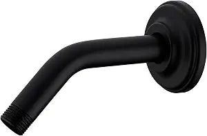 6 Inch Angled Matte Black Shower Arm and Flange Curved Head Pipe