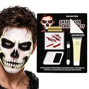 Halloween Skeleton Makeup Kit, With Glow-In-The-Dark Face Paint