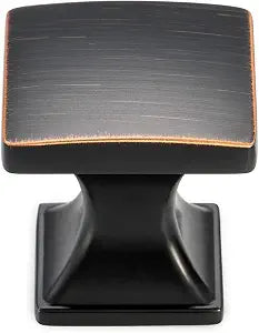 KOOFIZO 10 Pack Oil Rubbed Bronze Cabinet Knobs Square Single Hole Pull K09