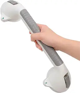 Suction Grab Bar with Safety Indicator for Bathtub Shower Bathroom, Heavy Duty Handrail Removable Reusable for Elderly Disabled and Kids, Anti-Slip Grip No Drilling Tool Free Waterproof (16'' 1 Pack)